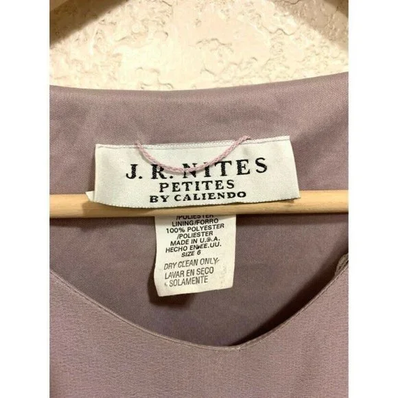 J.R. Nites by Caliendo Vintage 90s Lilac Purple Beaded Shift Dress - Picture 6 of 6